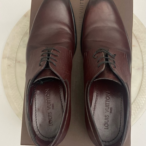 brown louis vuitton dress shoes LOUIS VUITTON Size 10 Ranger Derby Brown Beige Coated Canvas Chunky So   Sui Generis Designer Consignment